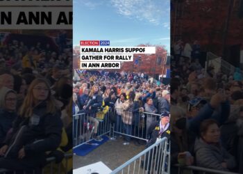 Thousands of Kamala Harris supporters gather for Ann Arbor rally