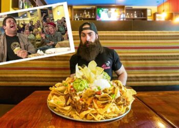 ATTEMPTING THE 'MOUNT NACHEESMO' CHALLENGE FROM MAN V. FOOD! | BeardMeatsFood