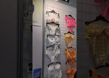 we are in Canton Fair show  2024 swimwear lingerie yoga clothes