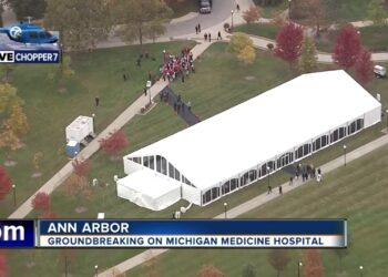 Employees protesting new medical center groundbreaking in Ann Arbor
