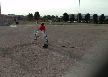 Mason pitching at the World Series in Canton Michigan