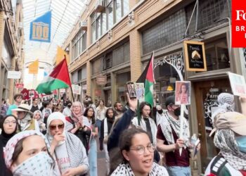 Pro-Palestinian Protesters March On University Of Michigan Campus In Ann Arbor
