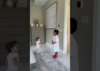 Mom and dad catch son teaching daughter how to do front flip #shorts