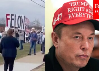 Protesters In Ann Arbor, Michigan, Gather Outside A Tesla Facility In Opposition To Elon Musk