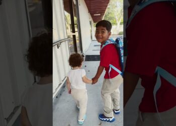 Sister gets sad when brother goes to school #shorts
