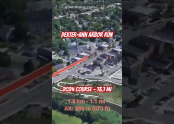 Dexter-Ann Arbor Run (2024): fly over the half-marathon course! Video of the race path.