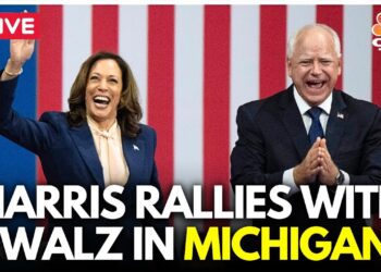 LIVE: Kamala Harris, Walz Campaign Together Keep Focus on Michigan Swing State | Maggie Rogers |N18G