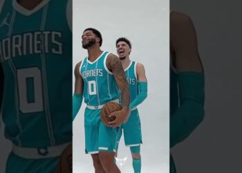A lil friendly competition #lameloball #milesbridges #charlottehornets #nba