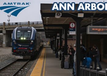 Amtrak's Wolverine at Ann Arbor, MI 4/9/25