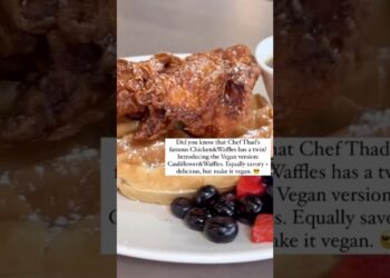 Intruding Chicken & Waffles VEGAN Twin, Cauliflower & Waffles!  #annarbor #brunch  #vegan