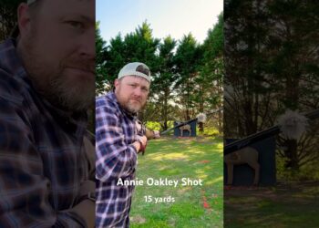 Byron Ferguson doing the “Annie Oakley Shot” has inspired many archers like me to try this shot.