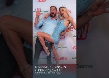 Nathan Bronson & Kenna James Shine on the AVN 2024 Red Carpet! #Fashion #RedCarpet #AVN2024