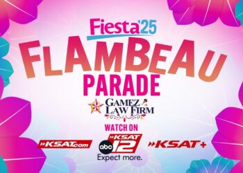 2025 Fiesta Flambeau Parade in downtown San Antonio