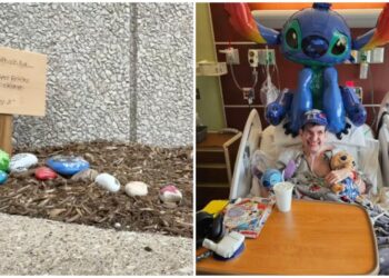 Community 'rock train' grows in Taylor hospital yard to help comfort patient with special needs