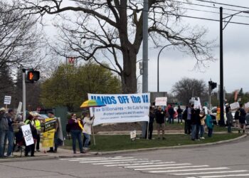 “Hands Off” Protest Against Trump & Musk in Ann Arbor, Michigan