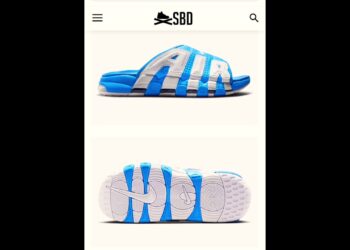 Nike Air More Uptempo Slide University Blue Colorway (YouTubeShorts)Price $85 Sneakerhead News 2024