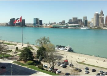 2025-03-22 Morning | Windsor, Ontario, Canada | Detroit Skyline, Michigan, USA
