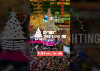 Detroit Tree Lighting Full Event Details🌟 #shorts #downtowndetroit