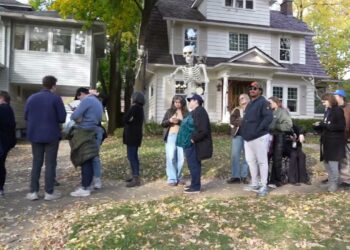 Kamala Harris supporters line up for Ann Arbor rally