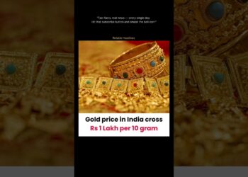 Gold price in India cross rs 1 Lakh per 10 gram 🪙 #headlines #news #breakingnews #gold
