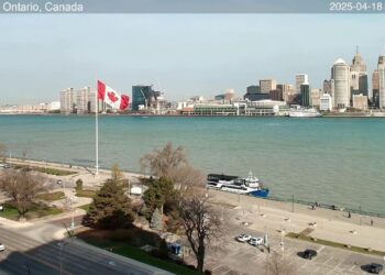 2025-04-18 Morning | Windsor, Ontario, Canada | Detroit Skyline, Michigan, USA
