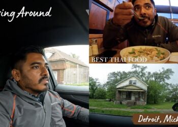 Driving Through Detroit & Hamtramck + Lunch at Bai Mai Thai | Best Thai Food in Michigan!