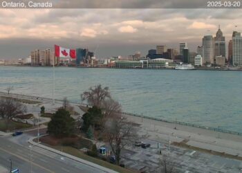 2025-03-19 Evening | Windsor, Ontario, Canada | Detroit Skyline, Michigan, USA