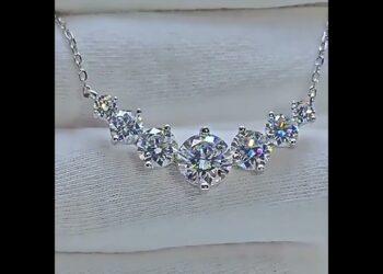 Radiant 3-5 Carat D Color Moissanite Smile Pendant Necklace in 925 Silver