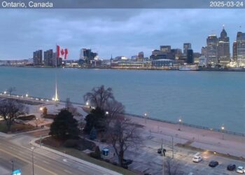 2025-03-24 Morning | Windsor, Ontario, Canada | Detroit Skyline, Michigan, USA
