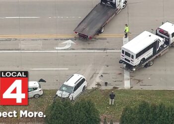 Aerial footage: Multiple people seriously hurt in 3-car Canton Township crash