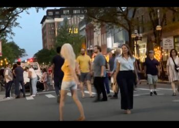 IT'S ANGIE! DANCING IN THE STREET, AT THE ROLLING SCULPTURE CAR SHOW, ANN ARBOR, Mi., ON 7-12-2024.