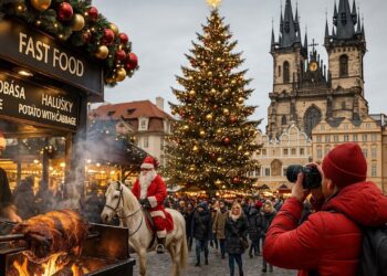European Christmas Market Day Walk 🎄 Prague,Czech Republic Traditional Food & Toys 4K