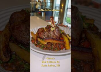 Sava’s (Ann Arbor, MI) #lamb #smashburger #macandcheese #friedpickles #cheesecake #lemonade