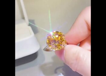 Stunning 10 Carat Yellow Moissanite Wedding Ring in Silver 925 – Passes Diamond Test
