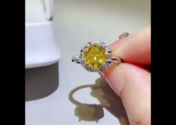 Sparkling Sunflower Inspired Yellow Moissanite Ring in 925 Silver for Teen Girls   🌻