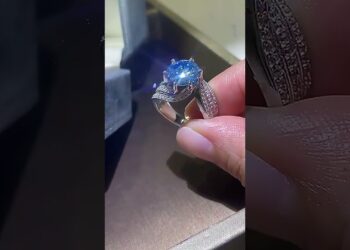 Breathtaking 5 Carat Blue Brilliant Cut Moissanite Forever Love Ring in Authentic 925 Silver